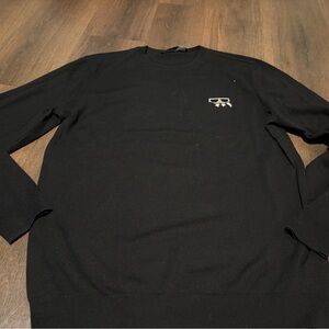 Karl Lagerfeld Black Crewneck Sweater with Iconic Logo